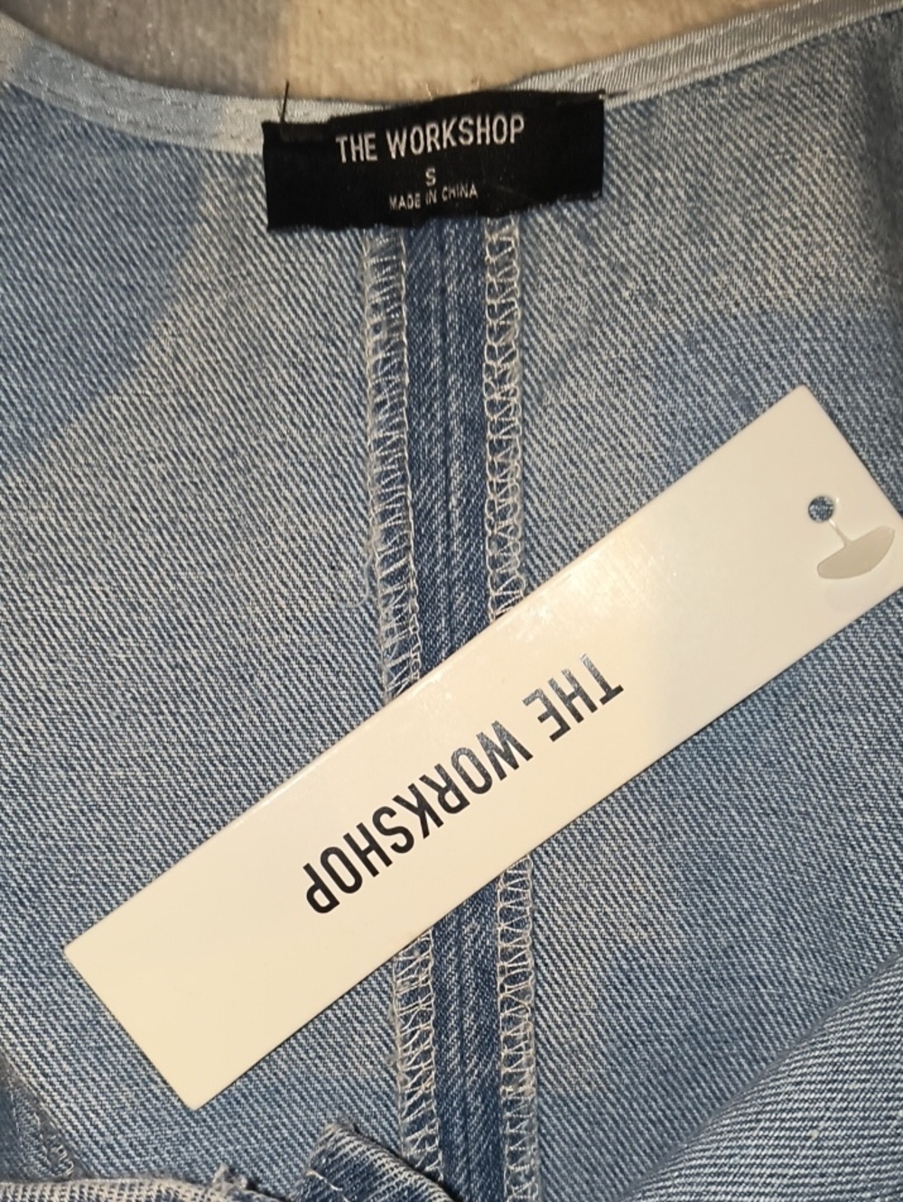 The Workshop Denim Button Down Sleeveless Mini Dress Size S NWT - Picture 5 of 5